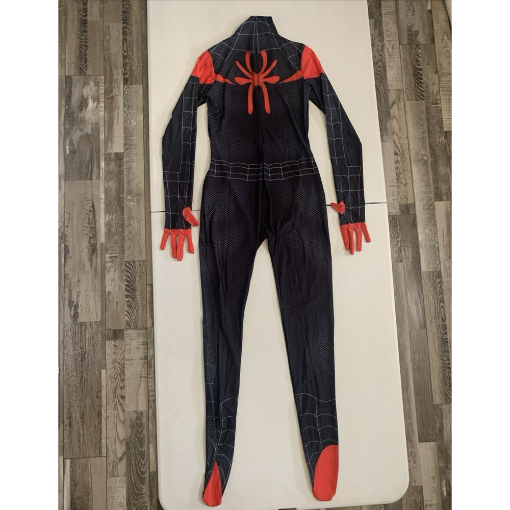 Spiderman Sz L Into the SpiderVerse Miles Morales Jumpsuit Adult Cosplay Costume - Picture 11 of 16